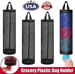 4× Grocery Plastic Garbage Bag Holder Dispenser Hanging Mesh Trash Organizer USA - Picture 1 of 17