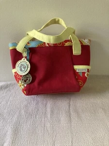 New Spartina 449 Linen Tote Bag Floral Side Pockets Tote Bag Red Yellow Blue - Picture 1 of 8