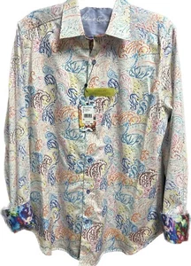 Camicia uomo Robert Graham Mullins maniche lunghe abbottonata XL vestibilità classica - Foto 1 di 3