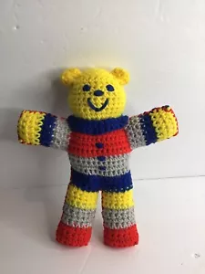 Handmade Crochet Multi-Colored Teddy Bear Stuffed Animal Toy - Picture 1 of 2