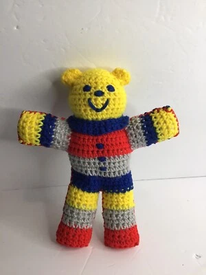 Handmade Crochet Multi-Colored  Teddy Bear Stuffed Animal Toy - Image 1 of 2
