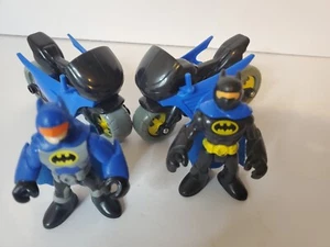 2 Imaginext Batman Motorcycle DC Super Friends Toy And Figures - Picture 1 of 9