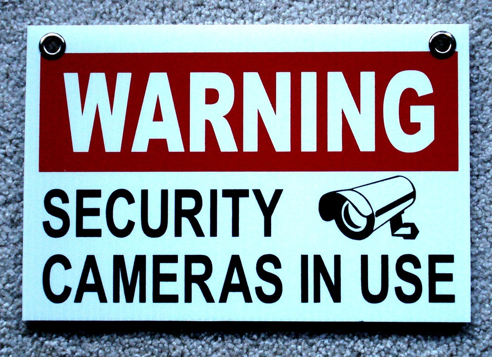 HARRINGTON SIGNS WARNING SECURITY CAMERAS IN USE SIGN 8"x12" with Grommets Surveillance 25% OFF 3