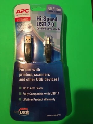 APC HI-Speed USB 2.0 Certified Device Cable 6 ft/1.8m USB A To USB B - Image 1 of 2