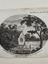 ENGRAVING PRINT 1798 BROME CHURCH STAFFORDSHIRE in 1739