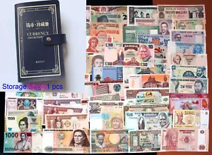 100 Different World Banknotes Paper money Foreign Currency Collection Gift Album - Picture 1 of 11