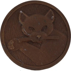 Cat Portrait Kitten Kitty Feline Cat Pet Lady Lover 1970s Vintage Belt Buckle - Photo 1 sur 5