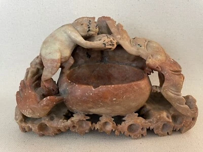 винтажный китайский резьба по мыльному камню - Изображение 1 из 2