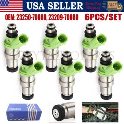 6x Fuel Injectors 23250-70080 Fit Toyota Cressida Supra 3.0L 1989-1992 312CC - Изображение 1 из 4