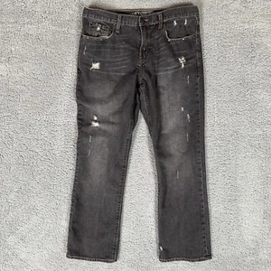 Old Navy Jeans Herren 36 x 32 Schwarz Ripped Low Rise Straight Denim Taschen - Bild 1 von 8