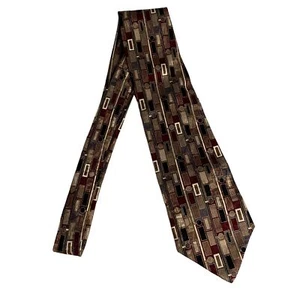 #7882 Zyloe George Machade Mens Maroon and Hint of Gold Necktie - Picture 1 of 5