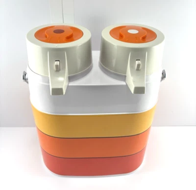 Vintage Peacock Vacuum Bottle Thermos Double Pump Dispenser Made In Japan W/Bag - Image 1 of 4