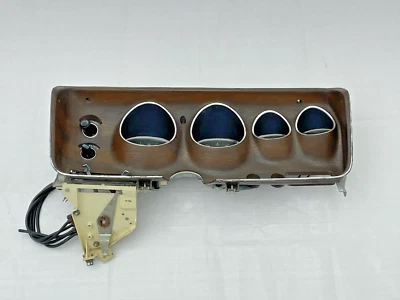 1971-74 Mopar B Body Rallye Gauge Cluster 7k Tach Woodgrain Dash Heater Control - Image 1 of 4