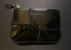 COMME DES GARCONS Patent Leather Zip-up Pouch - Black - Picture 1 of 3