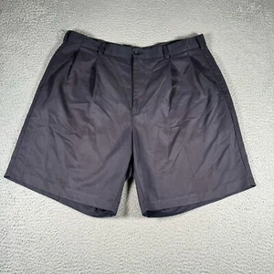 Izod Shorts Mens 38 Navy Blue 100 Polyester Pleated Casual Pockets Preppy - Picture 1 of 7