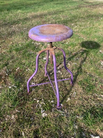 Vintage Antique Metal Industrial Doctor Medical Dentist Dental Adjustable Stool Cover
