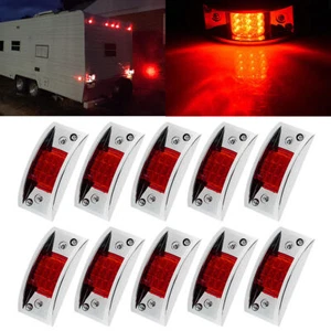 10X Red 12-LED Sealed Side Marker Lights 4.8" Truck Trailer RV Clearance Lights - Picture 1 of 10