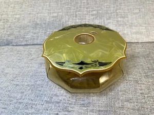 CAMBRIDGE GLASS Vintage Amber-Glass/Celluloid Covered Hair Receiver  - Picture 1 of 5