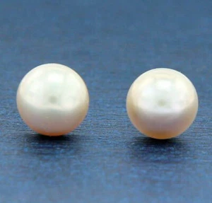 ¦14K Solid Gold Lilac Freshwater 9 mm Pearl Stud Earring »GU19 - Picture 1 of 5