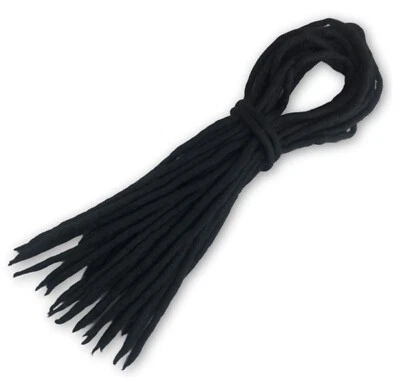 Handgefertigte schwarze Woll Dreadlocks - doppelseitige Merinowolle Dread Extensions 😊 - Bild 1 von 4