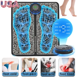 19-Level EMS Electric Foot Massager Pad Blood Circulation Muscle Stimulator Mat - Picture 1 of 17