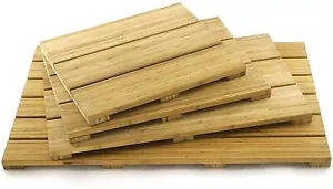 Alfombrilla de baño de bambú de madera elevada estilo spa - alfombra antideslizante piso de baño - Imagen 1 de 24
