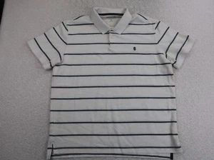 IZOD Men's Polo Shirt Size XL Advantage Performance Stretch White Striped Cotton - Picture 1 of 6