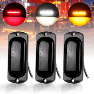 Luces de separación laterales rojo ámbar 12 LED para remolque de camión lente de humo impermeable - Imagen 1 de 16