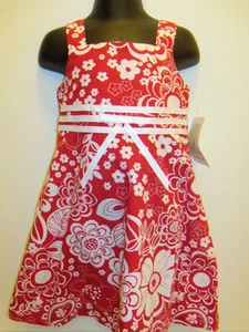NWT Girls Bonnie Jean Red White Floral Emma Summer Dress Sz 2T NEW Outfit - Picture 1 of 1