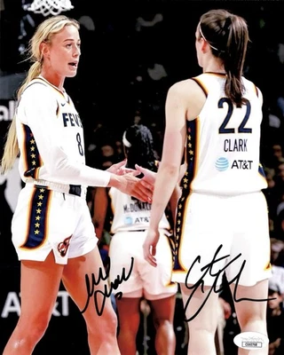 Sophie Cunningham & Caitlin Clark Signed 8x10 Photo Fever Autographed JSA COA - Image 1 of 3