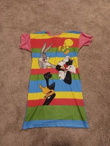 VINTAGE KIDS NIGHTGOWN LOONEY TUNES SLEEP DRESS PAJAMAS WUNDIES SIZE 14 - Picture 1 of 6