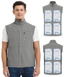 Cooling Vest for Men with 24 Ice Packs Lightweight Ice Vest for Hot Weather O... - Picture 1 of 6