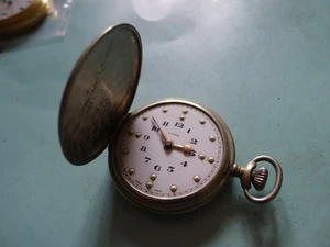 Reloj Bolsillo CYMA Braille Chapado en Níquel Cuerda Manual 15J Hunter. 55mm. Funcionando. - Imagen 1 de 6