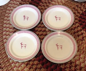 Pipestone Mimbreno Ancient Indian 8" SALAD PLATES (4) Replica Santa Fe RR - Picture 1 of 7