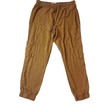 C & C California Pants Womens Large Tan Brown Cargo Lyocell Drawstring Casual  - Image 1 of 4