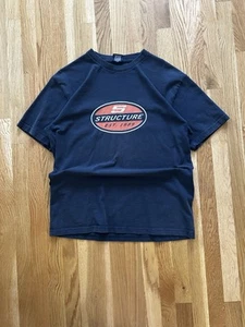 Vintage Structure Skateboarding T Shirt Sz M Grunge Skater Made In USA 90s - Picture 1 of 6