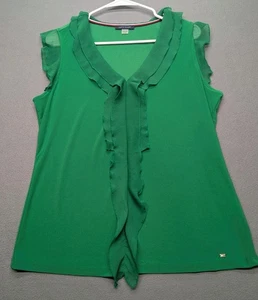 Top Tommy Hilfiger Kelly verde con volantes sin mangas grande - Imagen 1 de 4