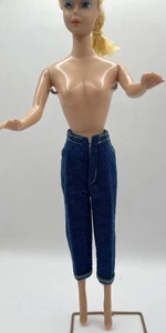 Jeans Only! Vintage 1960 Barbie #967 Picnic Set Claim Digger Length Denim Jeans - Picture 1 of 4