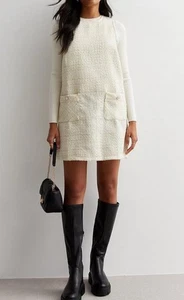 NEW MOHOMO JAQUARD DRESS Medium Pearl White - Picture 1 of 8