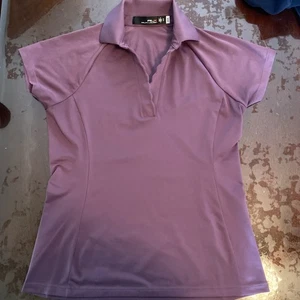 Womens Ralph Lauren RLX Purple Snap Button Polo X-Small XS - Picture 1 of 4