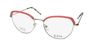 NEW ZEN 211064 LESLIE EYEGLASS FRAME 53-18-140 GOLD C04 WOMENS FULL-RIM METAL & - Picture 1 of 8