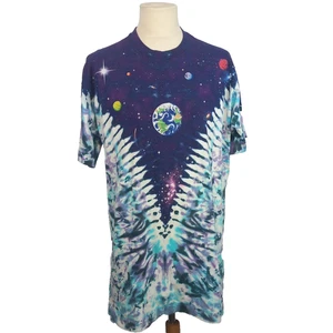 Liquid Blue T Shirt Mens 2XL XXL Space Top Tie Dyed Planets Single Stitch 1992 - Picture 1 of 13