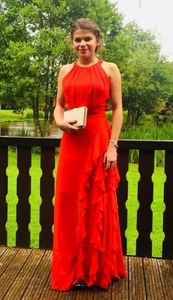 Betsy and Adam red evening gown. - Picture 1 of 4