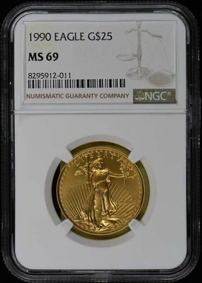 1990 EAGLE G$25 NGC MS69 - Imagem 1 de 2