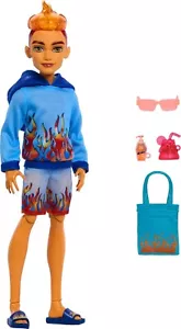Monster High Scare-adise Island Heath Burns Doll with Flame Hoodie, Swim Trunks - Picture 1 of 6