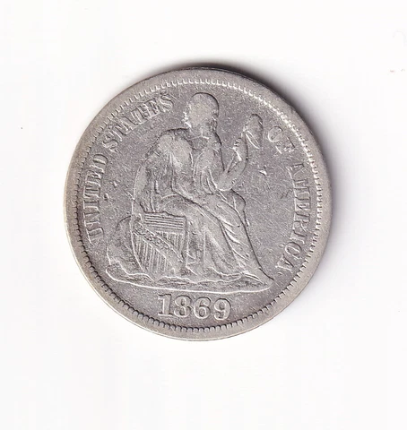 1869 seated liberty dime Cover