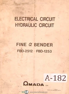 Amada FBD-2512 & FBD-1253, Bender Electrical & Hydraulic Circuit Manual 1987 - Picture 1 of 1