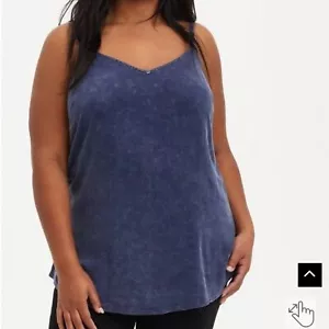 Torrid Navy Mineral Wash Cami Ava Soft-Stretch Challis Tank Size 1x 14-16 - Picture 1 of 11