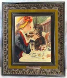 Renoir La Femme Au Chien Reproduktion Gemälde 14" x 12" Rahmen - Bild 1 von 8