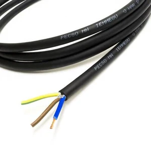 Ultraléger H05RR-F Noir Souple Caoutchouc 240v Secteur Câble. Dur Appareil Câble - Afbeelding 1 van 1